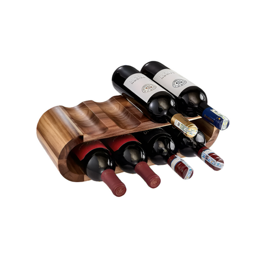Acacia Wood 8 Bottle Countertop Wine Rack