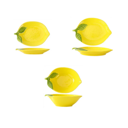 Bright Lemon Shaped Ceramic Decorative Serveware