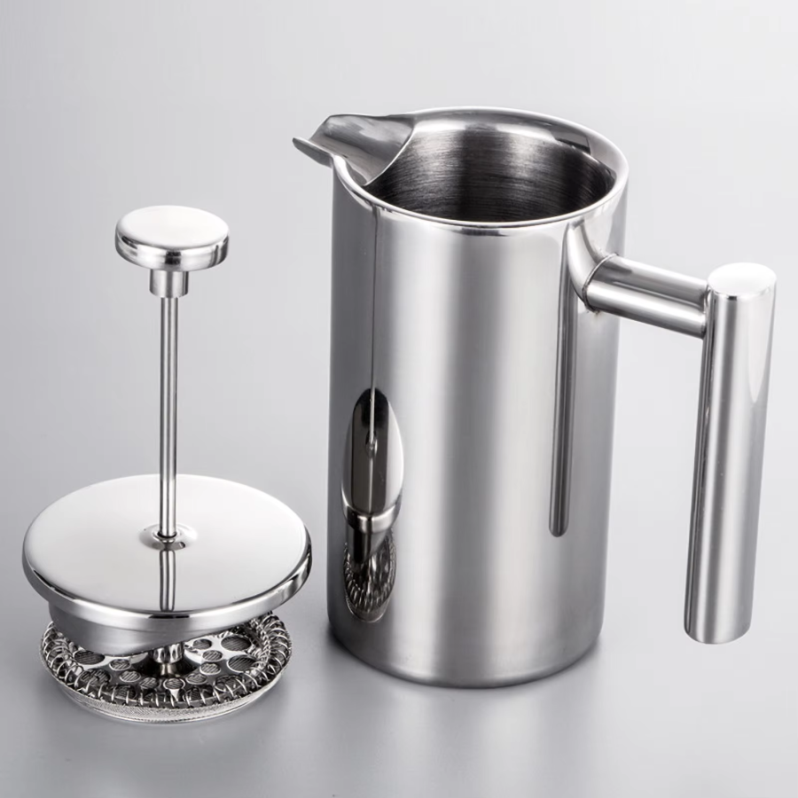 Everyday Luxury French Press Quality Stainless Steel Metal Coffee Pot