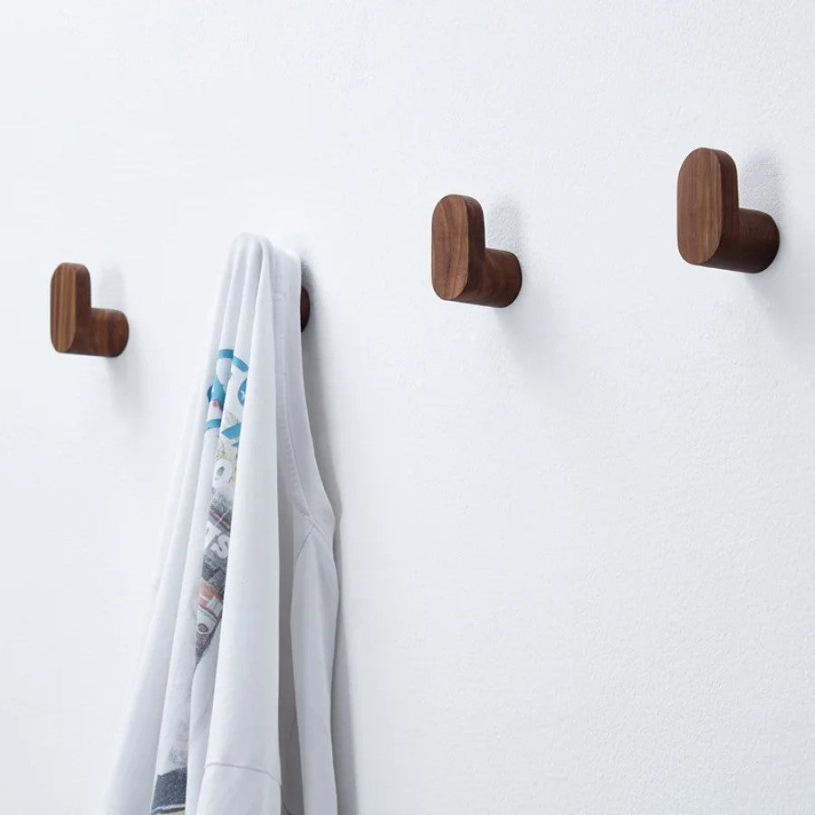 Clothes Hook Wooden Wall Mounted Oval Hooks For Hanging Items In Modern Naturalist Style Room Decor