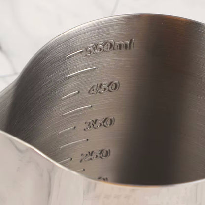 Metal Measuring Cup 550ml Large Pitcher For Latte Frothing Barista Coffee Bar Tools