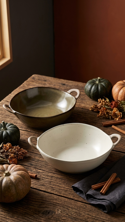 Autumn Tablescape With Earthy Farmhouse Villa Bowls