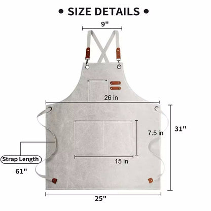 Cookout And Craft Style Kitchen Apron Size Measurements Canvas Aprons With Adjustable Strap Tie Strings And Pockets