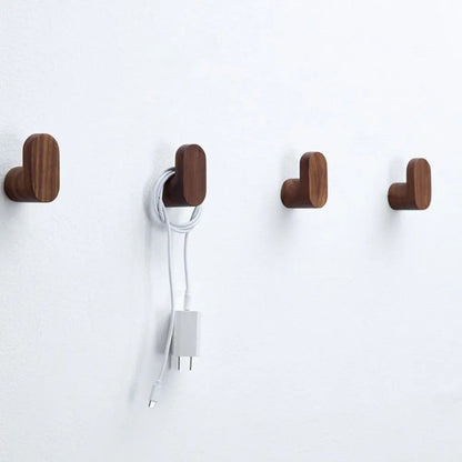 Walnut Wood Wall Hooks Modern Naturalist Style For Organic Decor And Hanging Items On Walls