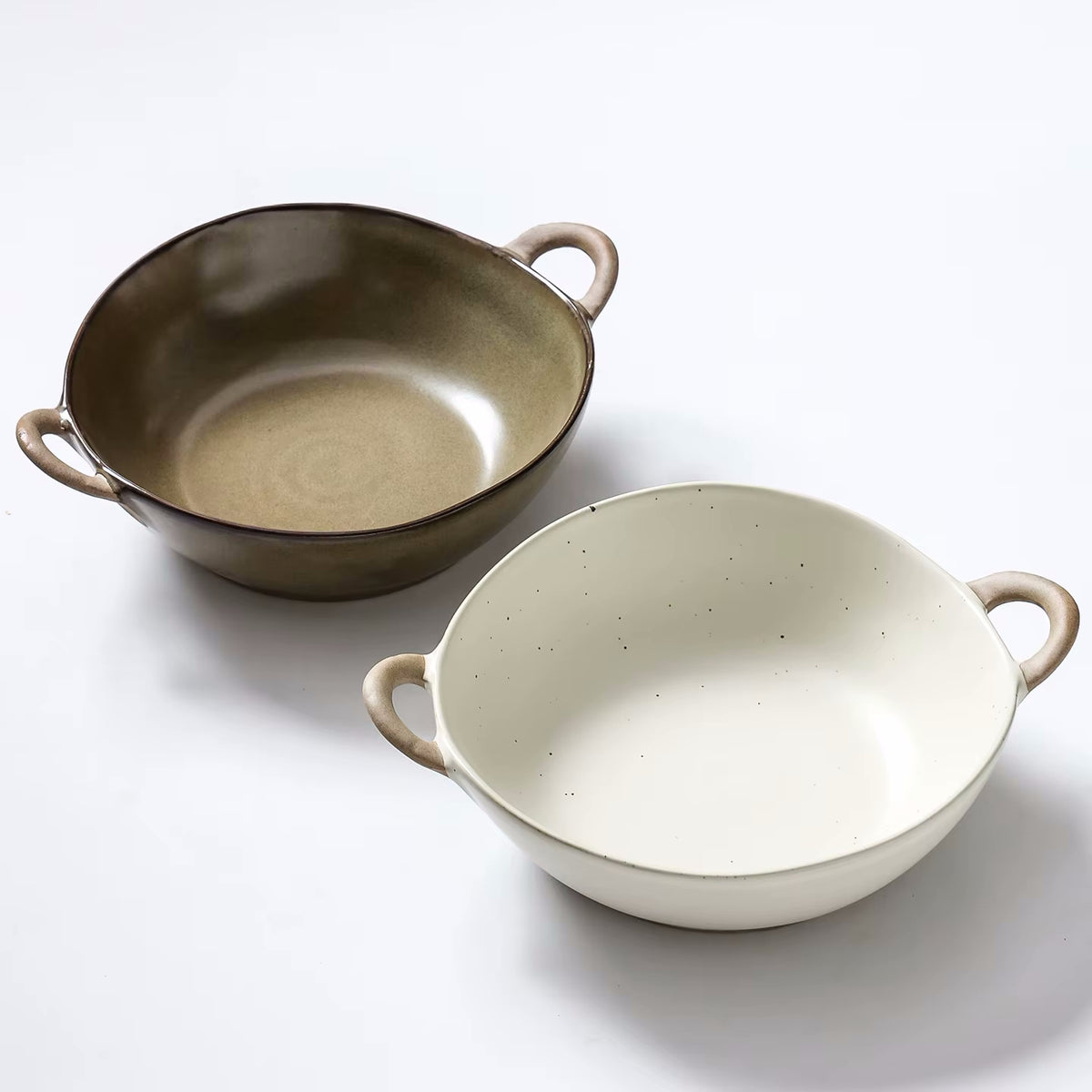 Farmhouse Villa Italian Inspired Tuscan Bowls With Handles Ceramic Pottery