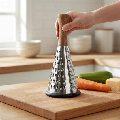 Luxury Chef Stainless Steel Cone Grater With Wood Handle