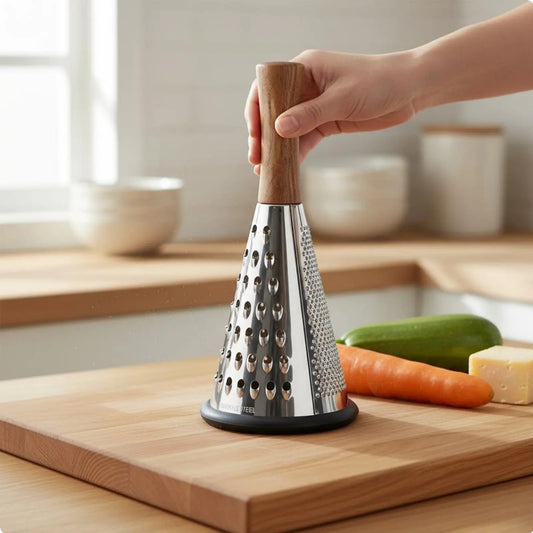 Luxury Chef Stainless Steel Cone Grater With Wood Handle