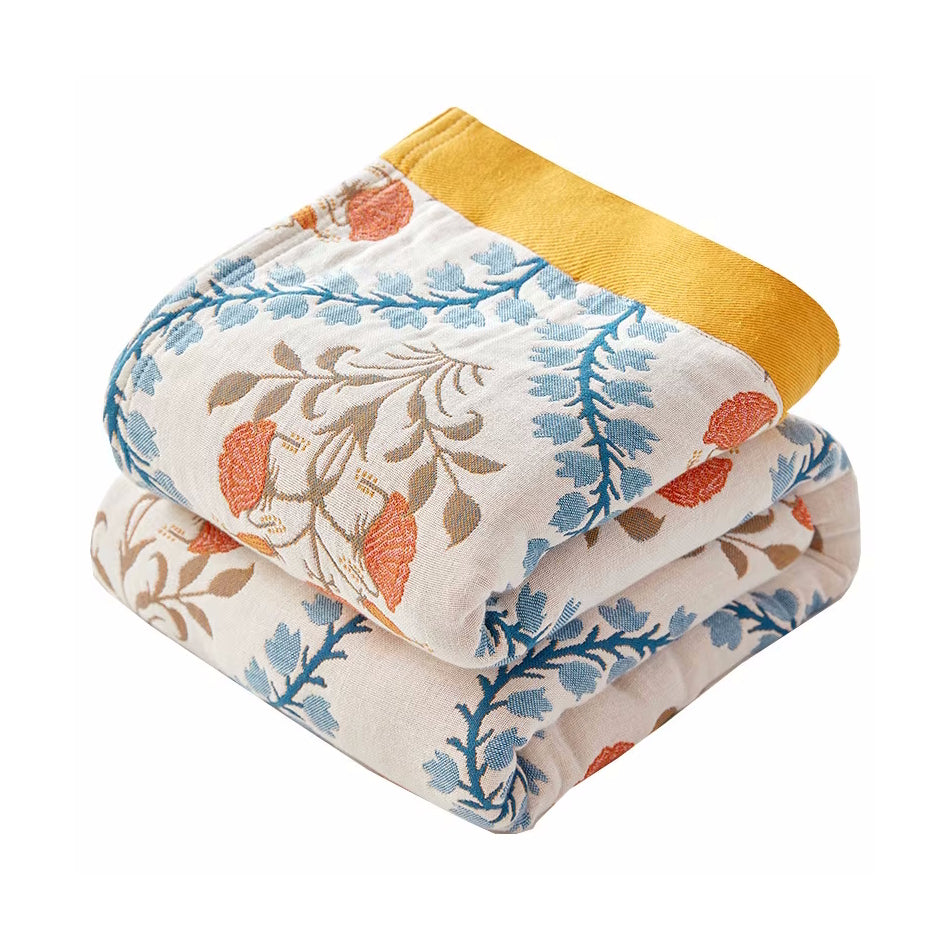 Regal Floral Reversible Cotton Quilt Coverlet Lightweight Bedding