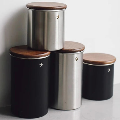 Modern Kitchen Decor Stainless Steel Swift Bird Countertop Canisters Food Storage Jars With Lids