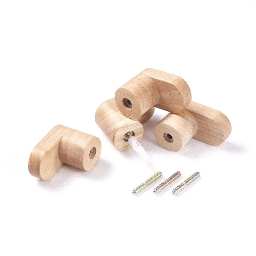 Hardware Screw And Oak Wood Wall Hooks For Easy Wall Mounted Hook Installation