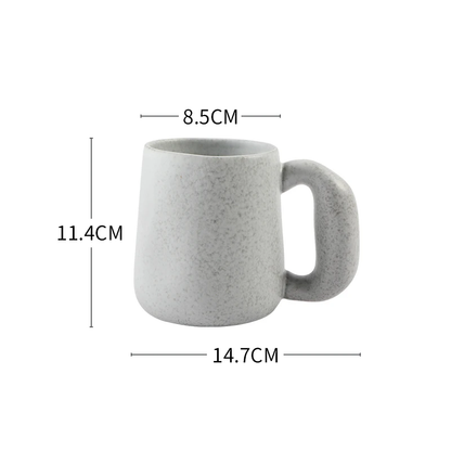Morning Mist Organic Retro Style Deep Ceramic Mug With Chunky Handle Size Measurements