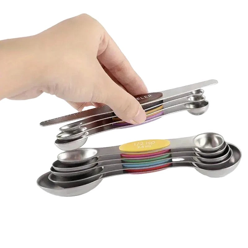 Nesting Measuring Spoons Dual Ended Magnetic Set Of Colorful Measuring Utensils
