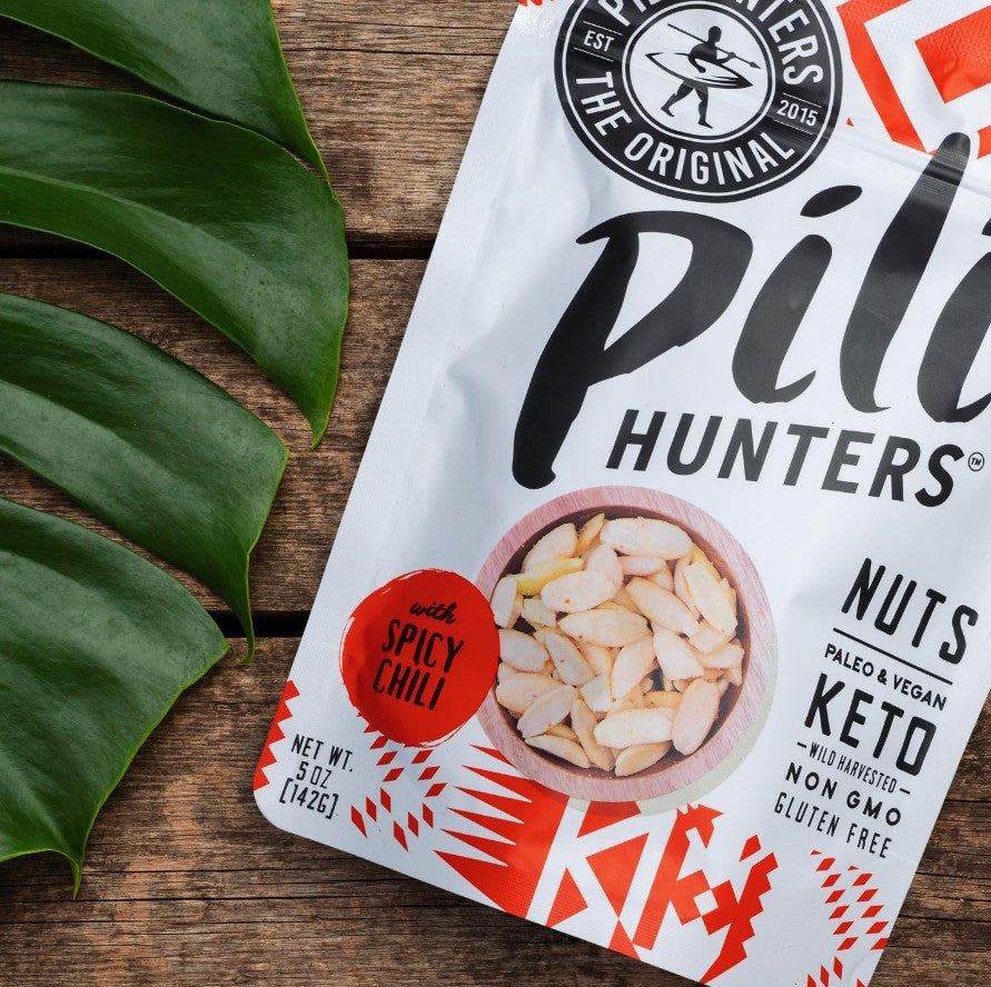 Plant Based Snack Wild Harvested Pili Hunters Nuts With Spicy Chili Paleo Vegan Keto