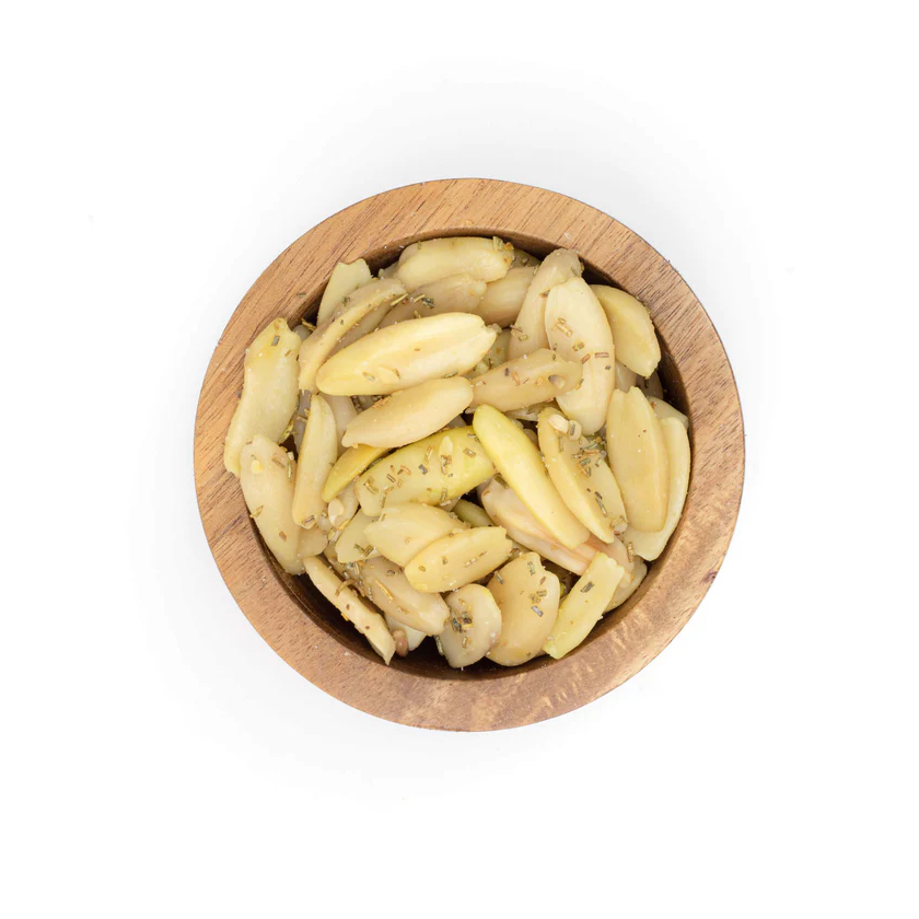 Superfood Pili Nuts With Rosemary And Olive Oil Wood Bowl Of Pili Hunters Healthy Snack