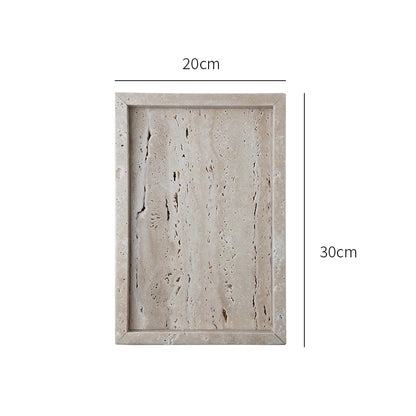 Rectangle Large Chiaro Travertine Stone Decorative Tray Rectangular