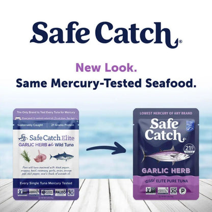 Safe Catch Mercury Tested Seafood Whole30 Approved Paleo Garlic Herb Tuna Pouches