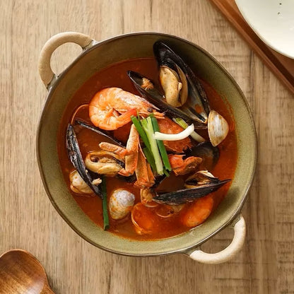 Seafood Recipe In Earthy Green Color Farmhouse Villa Bowl
