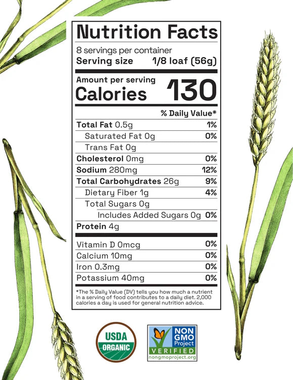 The Essential Baking Company Organic French Bread Nutrition Facts Non-GMO