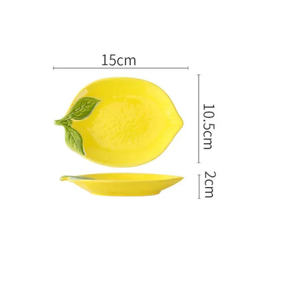Yellow Lemon Small Plate Bright Lemon Shaped Ceramic Decorative Serveware