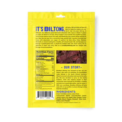 It's Biltong Not Jerky Grass Fed Beef Lemon Pepper Brooklyn Biltong Ingredients