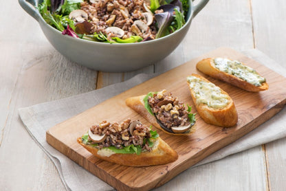 Gorgonzola Bruschetta With Wild Rice And Mushrooms Lundberg Rice Recipe