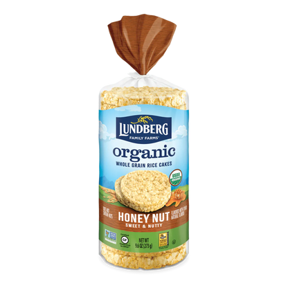 Lundberg Family Farms Organic Brown Rice Cakes Honey Nut 9.6oz