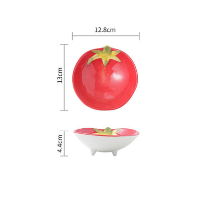 Ceramic Tomato Vegetable Shaped Decorative Pottery Serveware